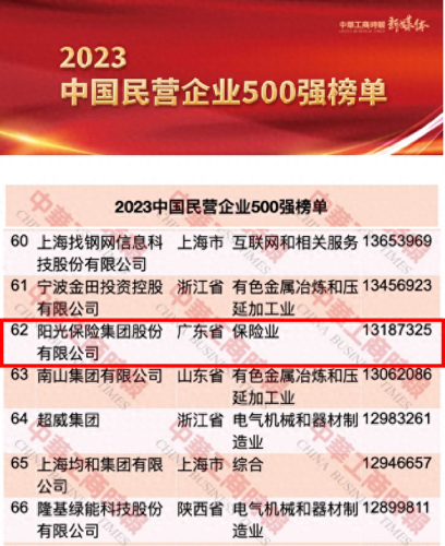 中国民营企业保险排名前十(中国保险排名前20家)插图