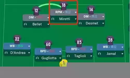 替补后腰阵容搭配图