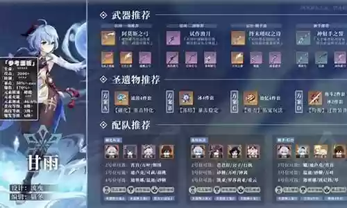 甘雨圣遗物武器阵容搭配插图