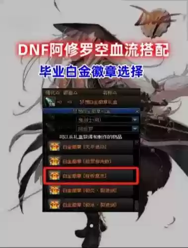 dnf修罗白金徽章打什么技能，dnf阿修罗白金徽章打什么插图