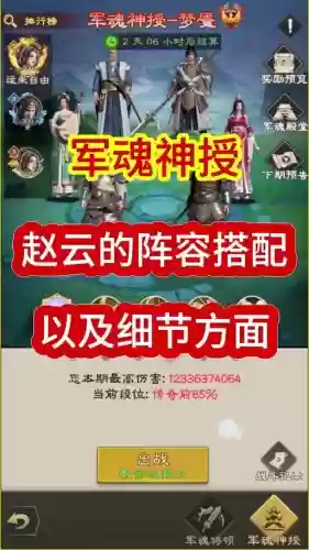 兵临三国赵云阵容搭配，兵临三国赵云阵容搭配图插图