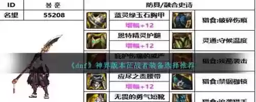 dnf征战者75全部武器，dnf征战者堆什么属性
